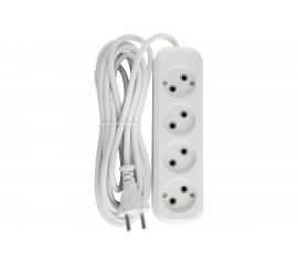 Бытовой удлинитель АБК-СИЛА 4 гнезда без заземления 5м ПВС 2х1мм кв. 10А/220В/2200Вт 1шт 2200411 