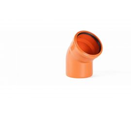 Отвод наружной канализации ХЕМКОР 110 мм, 45 градусов 2491094 