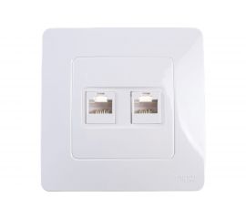 Двойная розетка Schneider Electric BLANCA, С/У, компьютерная, RJ45, категория 5E, белый BLNIS045451 