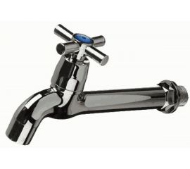 Пластиковый водоразборный кран Terma хром крест 66470 