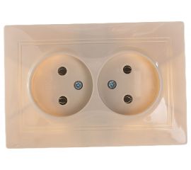 Двухместная розетка IEK РС12-2-ККм, без заземляющего контакта, без защитных шторок, 10А, КВАРТА, кремовый ERK23-K33-10-DM 