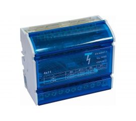 Нулевая шина DORI на Din-рейку в корпусе 4 шины по 11 отв. 45038 