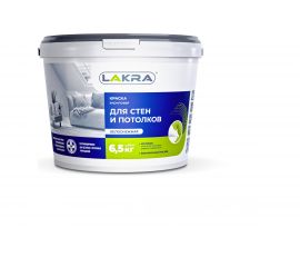 Краска для стен и потолков ЛАКРА акриловая, белоснежная, 6.5 кг 8306470 ЛА-00000040 