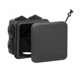 Распределительная коробка Ruvinil ОП 70х70х40мм УХЛ1 IP55 черный 67030Ч 