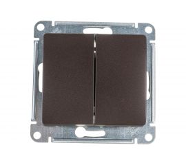 2-клавишный механизм выключателя Schneider Electric скрытой проводки Glossa 10А IP20 5 10AX шоколадный GSL000851 