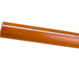 Труба для наружной канализации Gigant Д110, L=2 м, рыжая, толщина стенки 3.4 мм, класс жесткости SN 4 GSG-28 