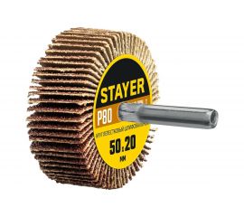 Круг шлифовальный лепестковый на шпильке STAYER P80, 50x20 мм 36607-080 
