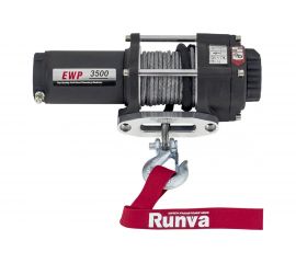 Электрическая лебёдка RUNVA 12V 3500A lbs 1588 кг синтетический трос EWP3500ASR 