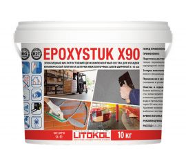 Эпоксидная затирочная смесь LITOKOL EPOXYSTUK X90 C.30 GRIGIO PERLA 10 кг 479380003 