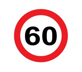 Наклейка на А/М Golden Snail "Ограничение 60", ПДД РФ, 16х16 см GS6021155 