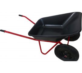 Строительная 2-х колесная тачка LWI Премиум 120 л, 250 кг, полимерное корыто LWI120х2PROFI 