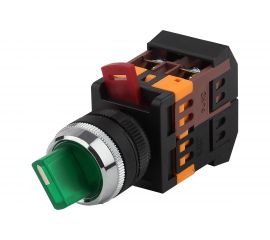 Переключатель ЭРА ANC-22-2 2 положения, зеленый, неон/240В, I-O, 1з+1р, 10/400/3200 Б0045681 