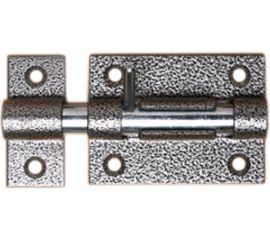 Накладной засов Делга Универсальный (серебро; с круглым ригелем; 105 мм) Д917 