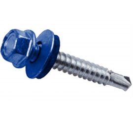 Кровельный саморез Tech-Krep КР сверло 5,5х19 RAL-5005 насыщенный синий 60 шт, коробка с окном 125700 