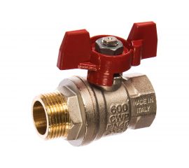 Шаровой кран RuB, 3/4" DN20 PN40, ВР-НР, серия MILANO (S.90), бабочка S90E26 