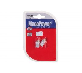 Автолампа T10W W2.1x9.5d 4 LED WHITE блистер MEGAPOWER M-10313W-2бл 