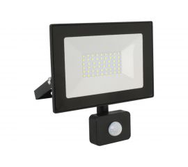 Прожектор Ultraflash LFL-3002S C02 черный LED с датчиком 230В, 6500К 13330 