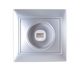 Телефонная розетка Smartbuy 1-местная серебро Венера SBE-01s-S1-PH 