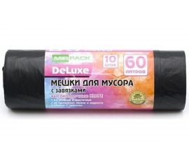 Мешки для мусора DELUXE (10 шт; 60 л) черные МИРПАК 4650056200754 