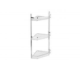 Полка для ванной комнаты и кухни Fora Corsa угловая, тройная KOR-629 