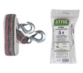 Буксировочный трос Stvol 5 т, 2 крюка, 4 метра STB0502 