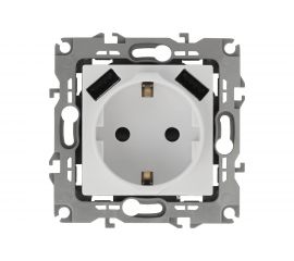 Розетка ЭРА Elegance 14410901, 2PE, 16A/250В, шторки, с 2xUSB 5В/3А, белый, 10/100/2000 Б0047867 