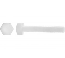 Болт с шестигранной головкой DINFIX DIN 933, полная резьба, полиамид (пластик), М5x30, 10 шт. 00-00001476 