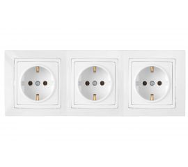 Розетка Bylectrica 3-местная. СУ с заз.конт. на шинах, серия УЮТ, белый РС16-757 