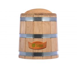 Кадка из дуба с крышкой и гнётом Банные штучки 15л 33230 