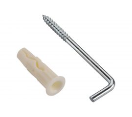 Дюбель ЕВРОПАРТНЕР MULTI 8 + крюк- шуруп, L-образный, d4,9 х L50 ZN, 10 шт. RB2 0158 
