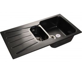 Мойка GRANFEST STANDART GF-S--940KL мрамор, 1.5 чаши+крыло, 940х495 мм, черный S-940 KL 