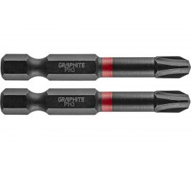Биты ударные Graphite PH3 x 50 мм 1/4" S2 2 шт. 56H520 