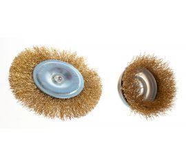 Набор щеток для дрели (2 шт, плоская 100 мм+чашка 75мм, латунированная проволока) Калибр 00000041878 