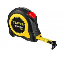 Рулетка Stayer LEADER 8м / 25мм с автостопом в ударостойком обрезиненном корпусе 3402-08-25_z01 