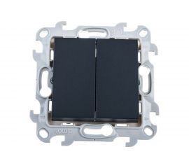 Двухклавишный переключатель Simon графит 2410397-038 