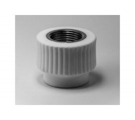 Комбинированная муфта ООО МультиМирПласт ППР 25x3/4 ВР белая ППР МФК 25 3/4 ВР 