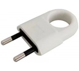 Вилка duwi без заземления с кольцом белая 10А 250В (евровилка CEE 7/16) 30474 6 