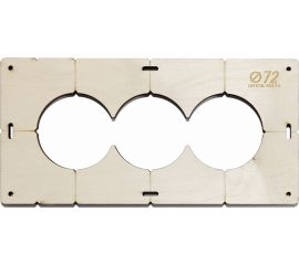 Шаблон для сверления подрозетников на 3 отверстия диаметром 72 мм, толщина фанеры 8 мм РОТОР 3shablon72 