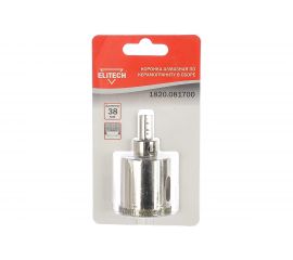 Коронка алмазная в сборе по керамограниту 38 мм Elitech 1820.081700 