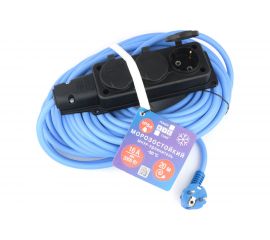 Морозостойкий удлинитель в бухте Power Cube 16А/3,5 кВт, 3розетки с заземлением, 20м, IP54 3х2,5 мм2, PC-3GF-R-20(IP) 