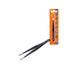 Пинцет TDM прямой 120 мм, плоское жало 5 мм, нерж., антистатич. покр., блистер, Рубин SQ1025-0809 