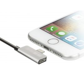 Кабель Interstep, Lightning ChargeN Listen, 0,2м, Bk/Slv, TPE, металлические коннекторы, B201 57760 