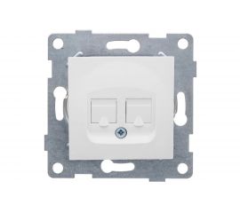 Компьютерная розетка GUSI ELECTRIC Ugra МЕХ RJ45, двойной, СУ, белый С11К2-001 