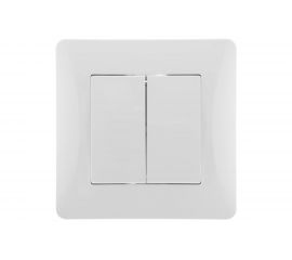 Двухклавишный выключатель GUSI ELECTRIC Ugra СУ, 10А, 250В, белый С11В2-001-СБ 