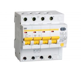 Дифференциальный автомат IEK АД14, 4Р, 63А, 100мА MAD10-4-063-C-100 