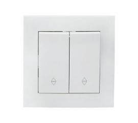 Проходной 2-клавишный выключатель EKF Валенсия, 10А белый PROxima EWV10-027-10 