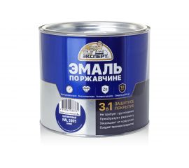 Эмаль ЭКСПЕРТ по ржавчине 3 в 1 полуматовая, синий RAL 5005, 1.8 кг 28264 