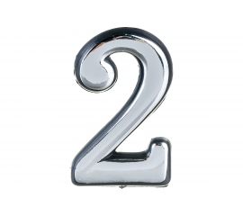 Цифра 2 Левша (50 мм; пластмасса клеящаяся; хром) У4-9102.Х 