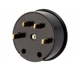 Вилка ВШ для электроплит REXANT 32 А, 380 В, 3Р+РЕ открытой установки черная 11-8927 