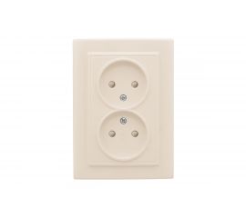 2-местная розетка EKF Минск, СП, без заземления, 10А, с защитной шторкой, бежевый ERR10-102-200 